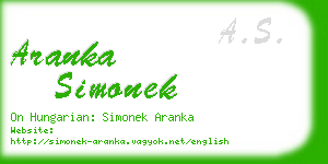 aranka simonek business card